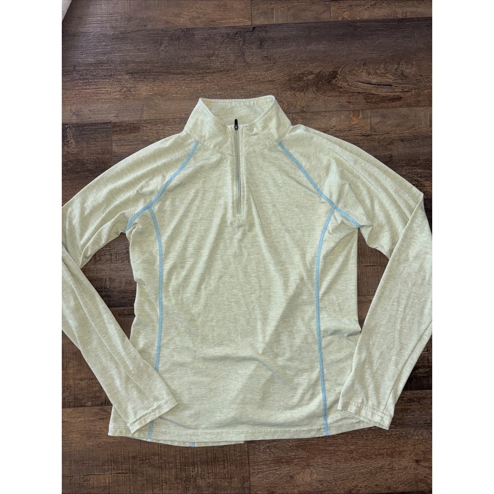 Orvis Trout Bum 1/4 Zip Pullover shirt Womens Medium Green Lightweight Outdoors